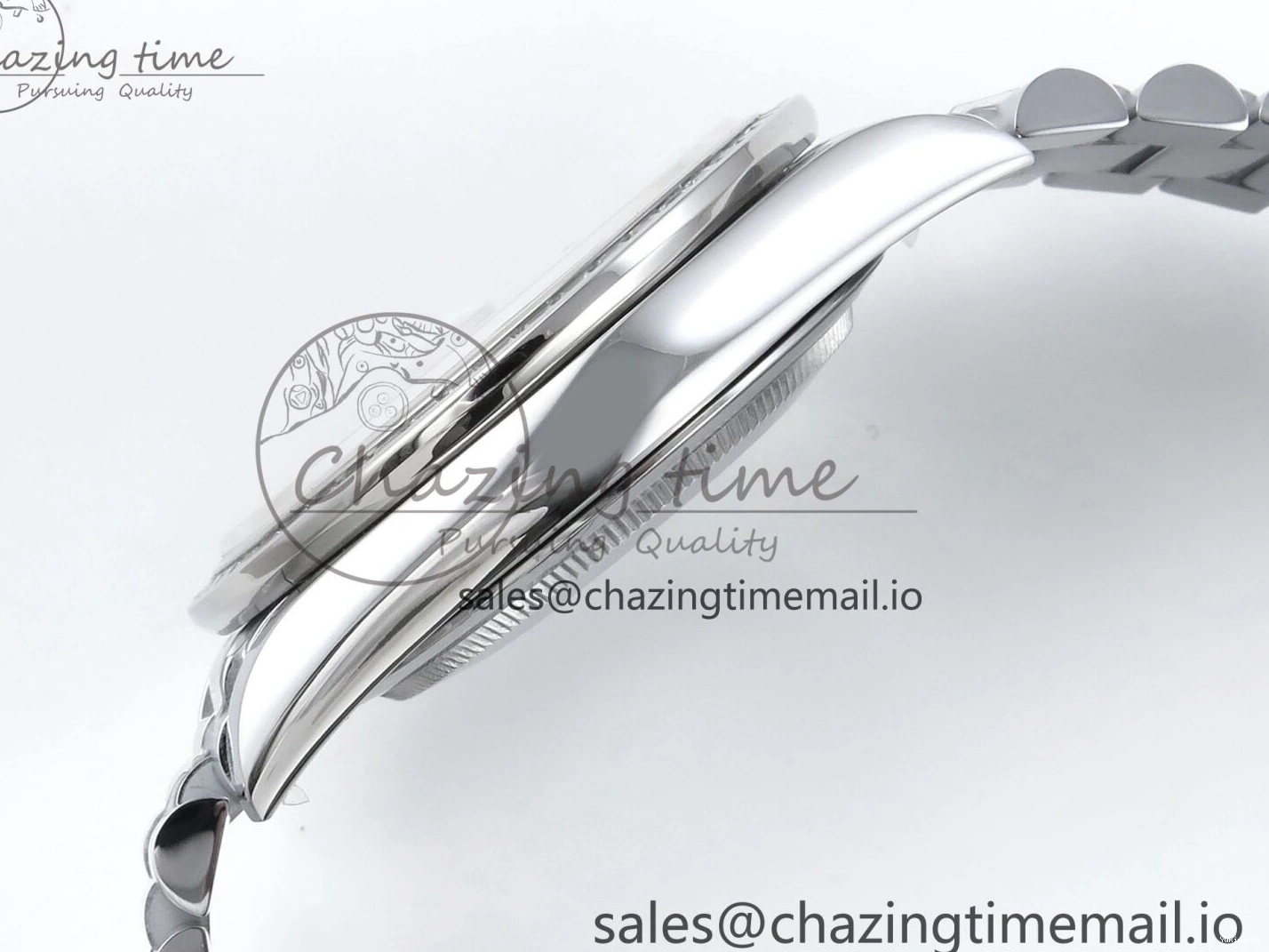 on QF 40 Edition Bracelet (Gain 1:1 DayDate Black V5 Best A2836 Crystal SS Bezel Dial Diamonds President Weight) 0315